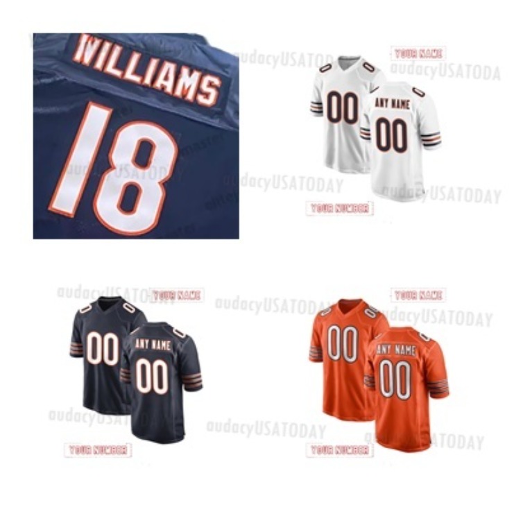 18 Caleb Williams 2025 Navy Football Jersey Payton Urlacher Loveland Odunze Moore Bagent Singletary Kmet Hester McMichael Ditka McMahon Monangai Custo