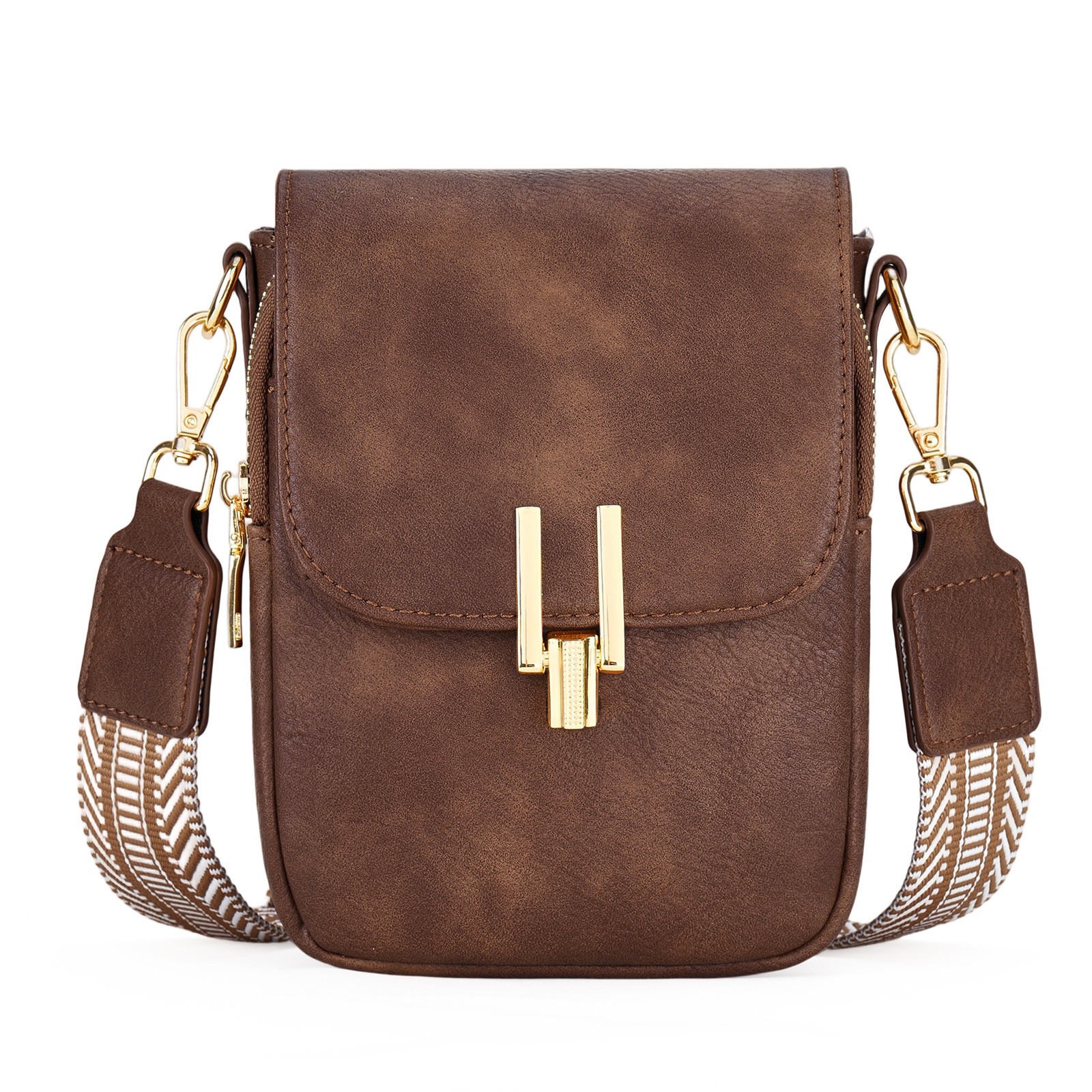 2025 New Crossbody Phone Wide Strap Single Shoulder PU Soft Leather Double Layer Women's Bag ddmymoon