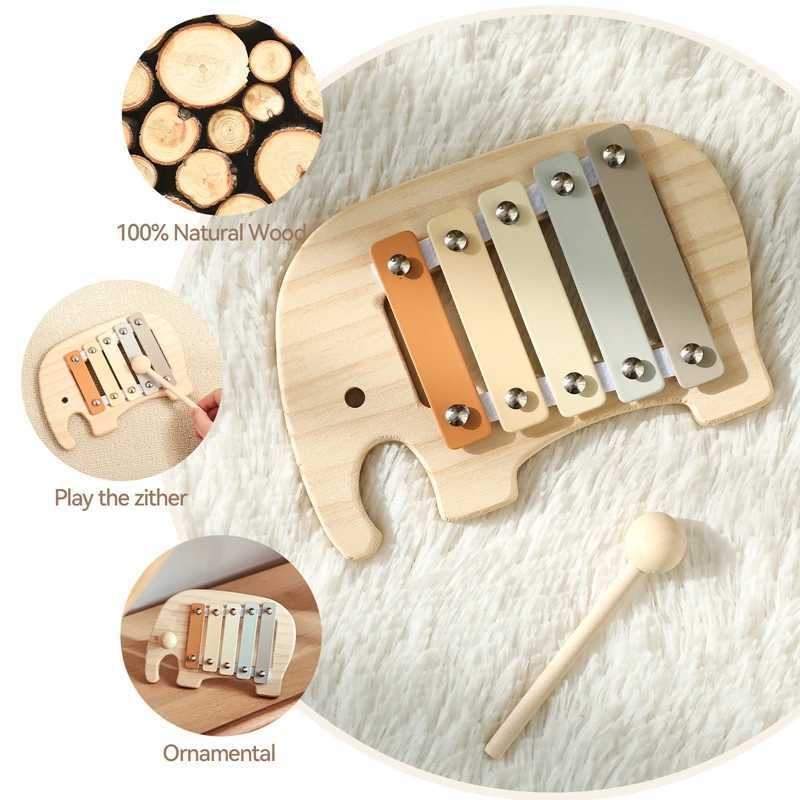 Montessori Wooden 5 Tones Multicolor Xylophone Wood Musical Instrument Toys For Baby Kids Puzzles Early Learning Games Baby Gift C250913