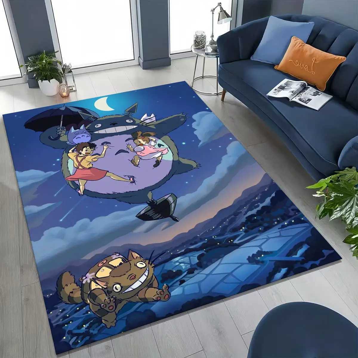 Kawaii TTotoros Cartoon Art Carpet Rug for Bedroom Living Room Sofa Home Doormat DecorLarge Kids play Nonslip Floor Mat C250913