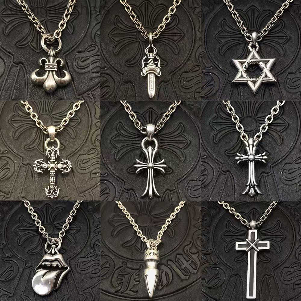 CH necklace Charm Necklace Designer Chrome Pendant Necklace Thai Sier Plated Boat Cross Chain Sanskrit Jewelry Letter Flower Dia Chromes Bracelet Chromed Necklace
