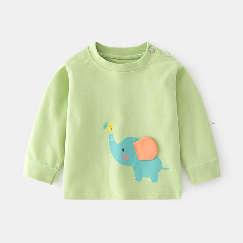 Baby Autumn Clothes Infant Cotton Printed Tops Cartoon Children Spring Autumn Underwear Bottoming Children's Clothes Shoulder Open T-shirt