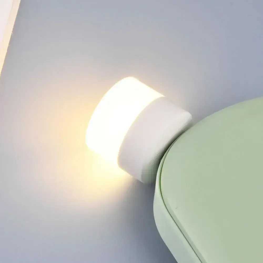 Multicolor USB Night Light Mini LED Night Light USB Plug Lamp Power Bank Charging USB Book Lights Small Round Reading Lamps C251122