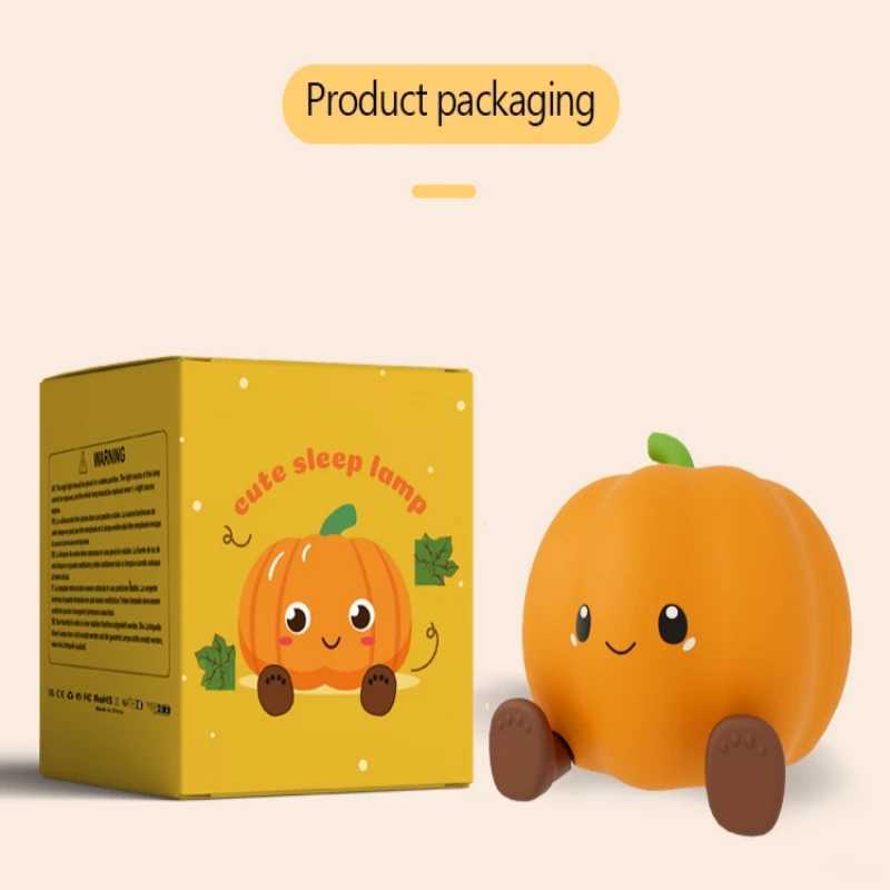 Pumpkin Night Light Bedroom Bedside Companion Sleep Eye Protection Light Toy Small Lamp ThreeLevel Dimmable Silicone Lamp C250913