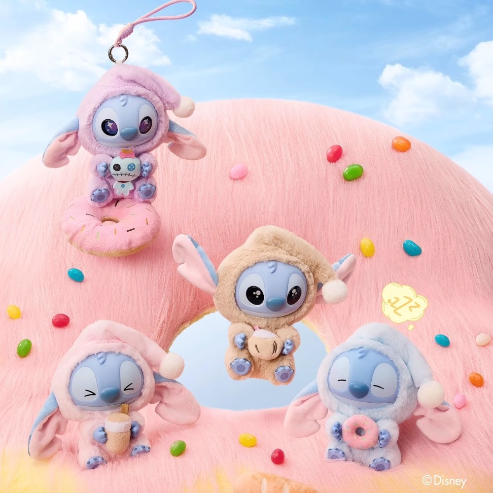 Genuine Mingchuang Premium Disney Stitch has to eat a blind box vinyl plush doll ornament no matter how sleepy it is.