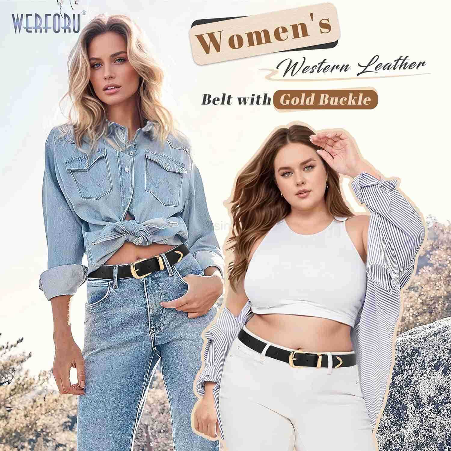 Women Belt Fashion Leather Waist Belt for Pants Jean Women Leather Belts with Gold BuckleW250913