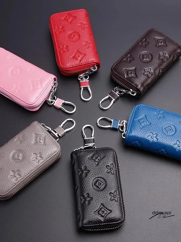 2025 Zipper Large Capacity Men Genuine Leather Multifunctional Practical Car Bag Cowhide Key Pouch 250818 ddmyapr