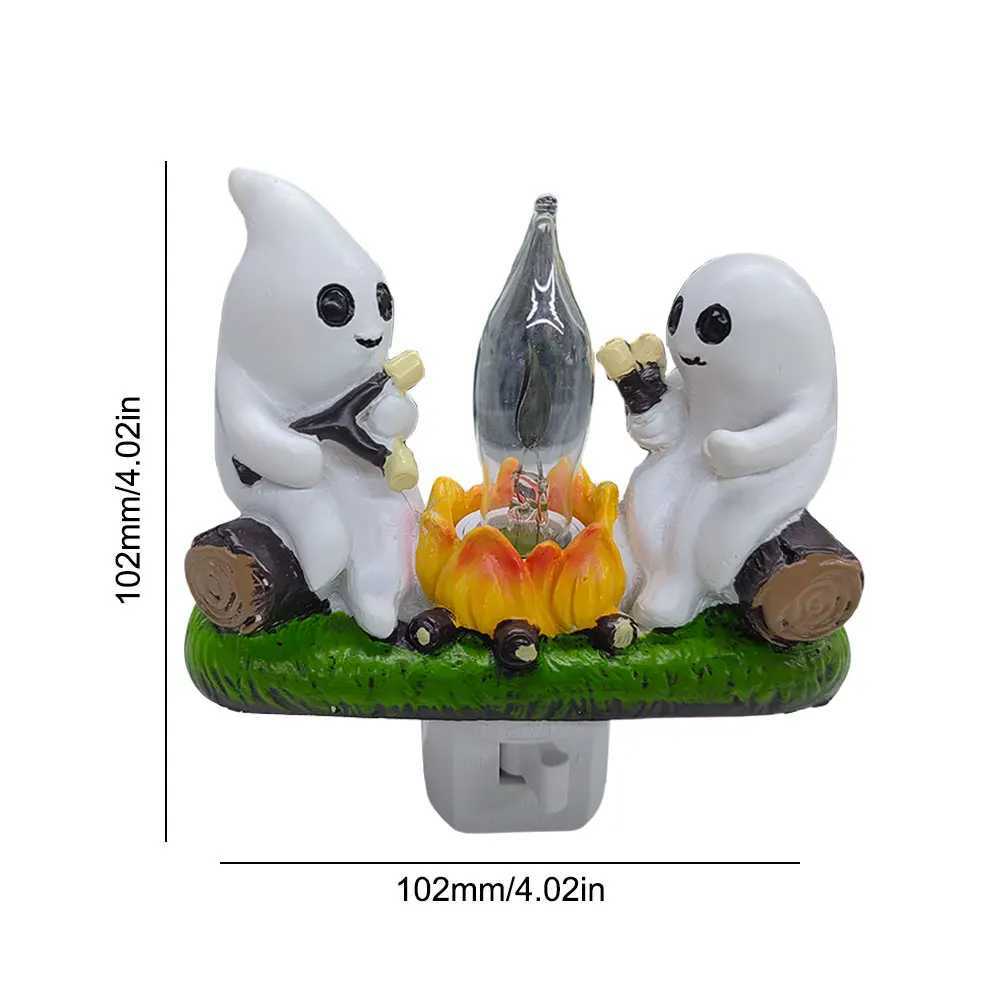 Ghost Campfire Flickering Nightlight Ghost Campfire Flickering Plug in Night Light Halloween Ghost Night Light Halloween Gifts C250913