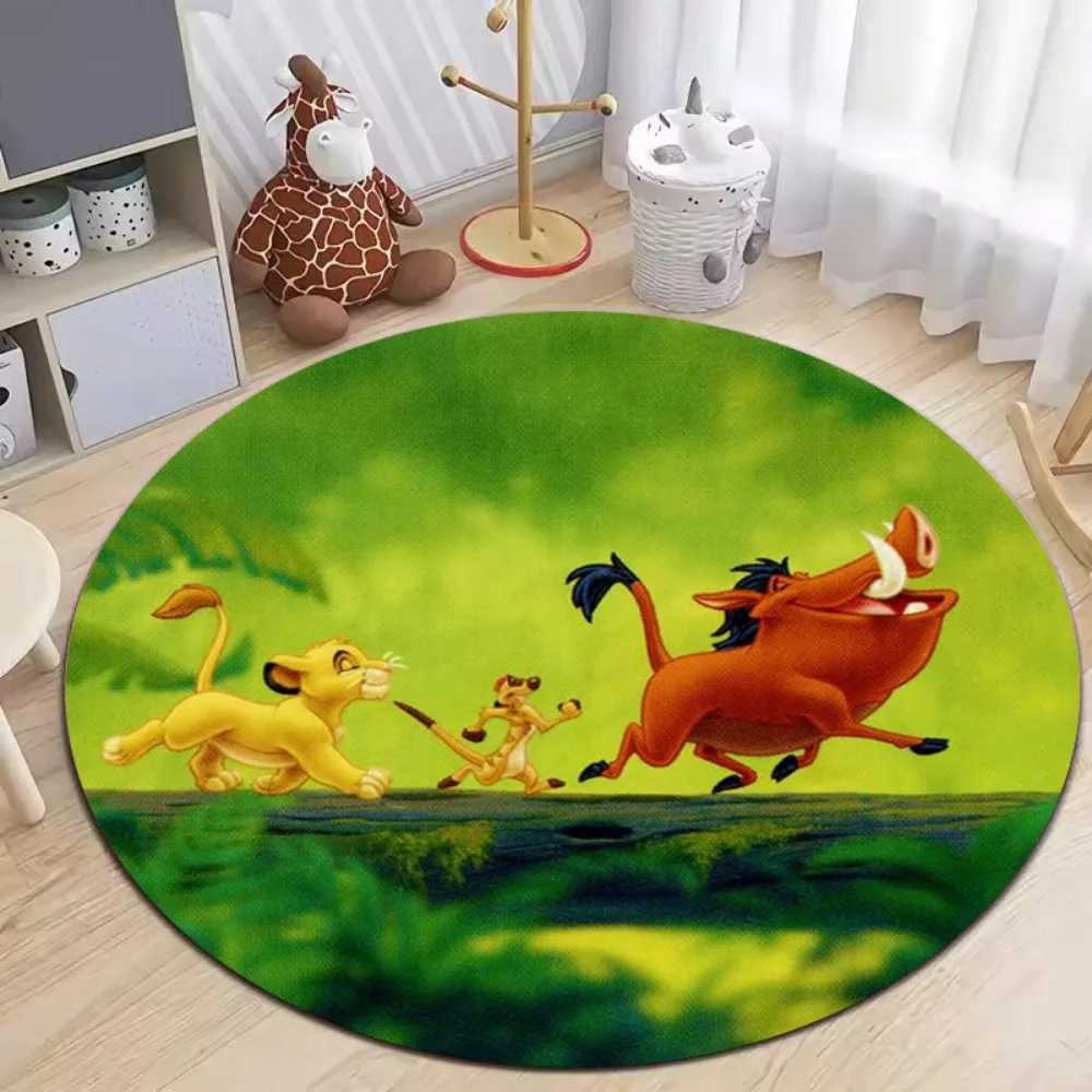 MINISO Fun Lion King Simba Rug Carpets for Living Room Decor Bedroom Soft Round Rug Chair Mat Perfect Gift Idea for Anime Lovers C250913