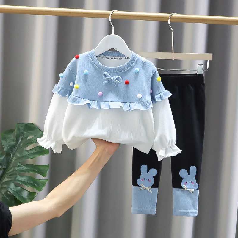 New Spring Autumn Baby Girls Clothes Suit Children Fashion TShirt Pants 2PcsSets Toddler Casual Costume Infant Kids Tracksuits C250913