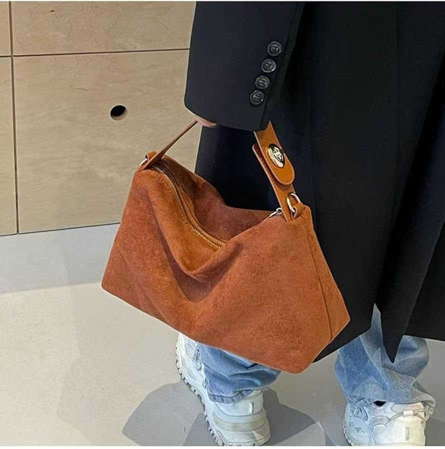 Women Slouchy Suede Satchels Shoulder Bag Faux Suede Hobo Bags Crossbody Phone Purse TopHandle Tote Handbag PurseW250913