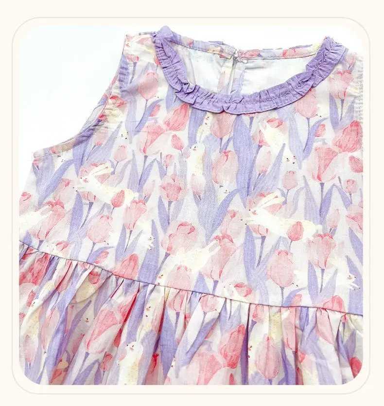 Childrens Clothing Sets Floral Print Sleeveless Top Wideleg Pants 2pcs Sets Toddler Girl Clothes Kids Boutique Clothes C250913