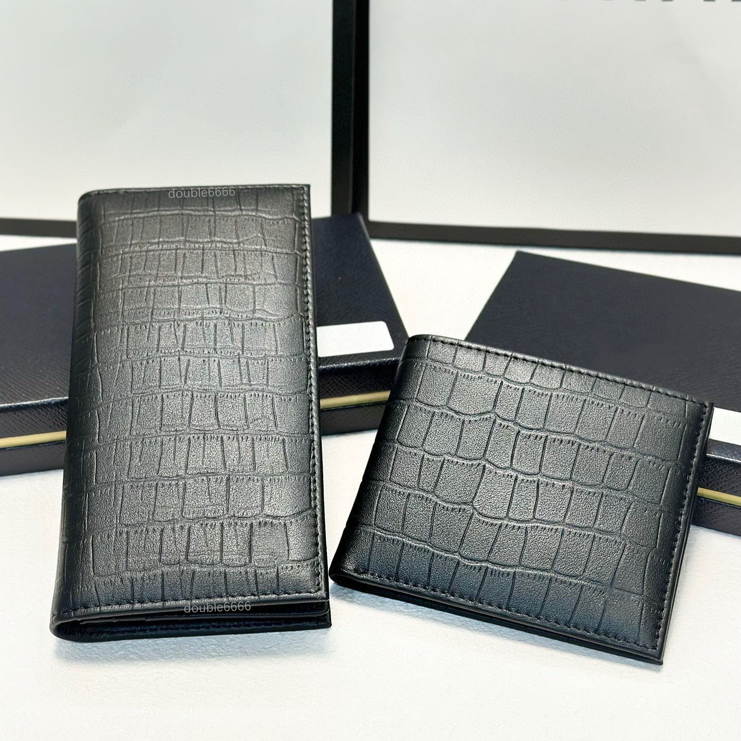 5A Quality Designer Men's Leather Crocodile Pattern Wallet Long and Short Pants Credit Card Holder Women's Business Clutch Foldable Coin Purse moneybag Passport bag