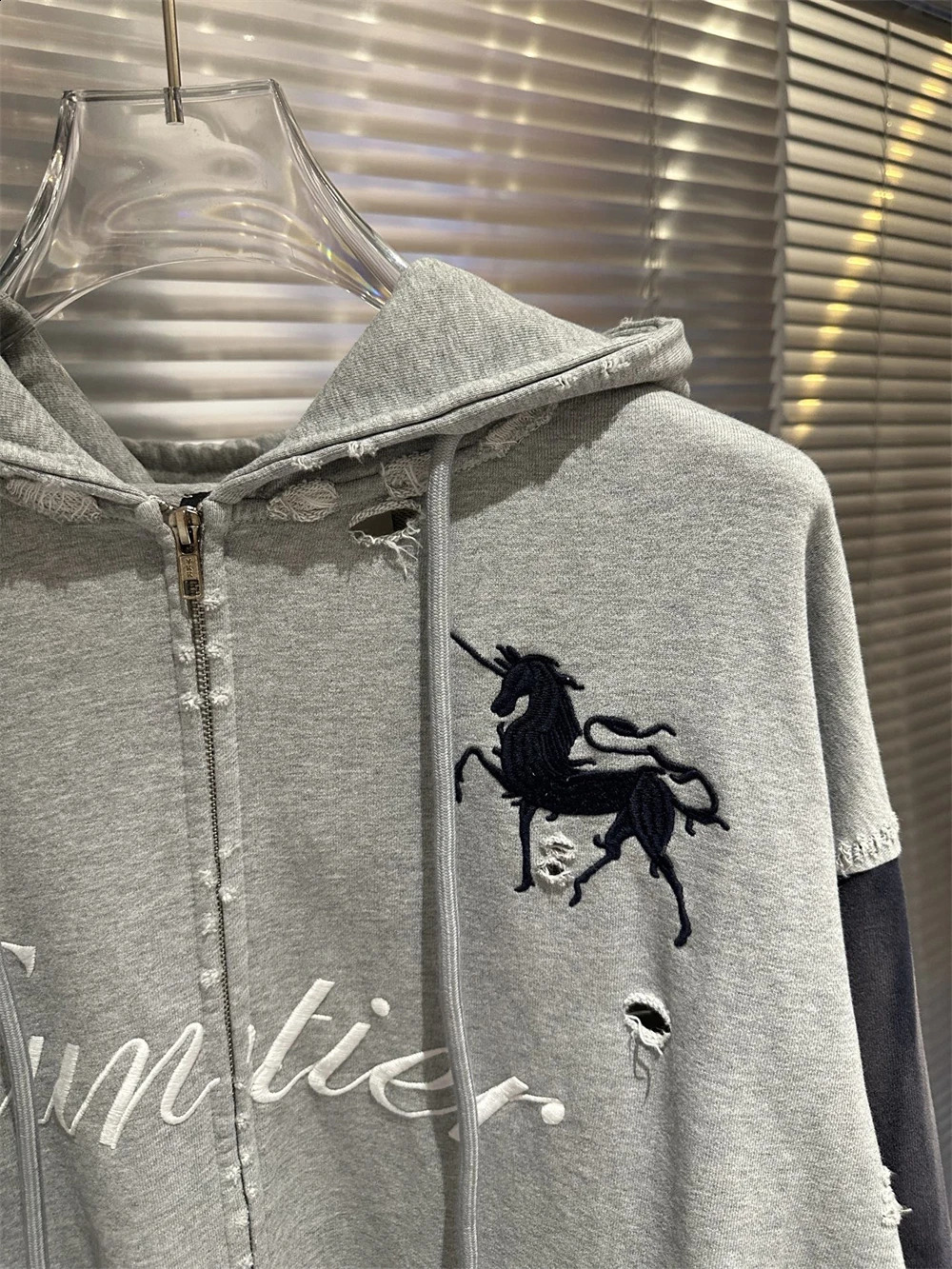 Patchwork PROJECT G/R Vintage Embroidered Warhorse Pattern Pullover Men Women Quality Hoodie 250815