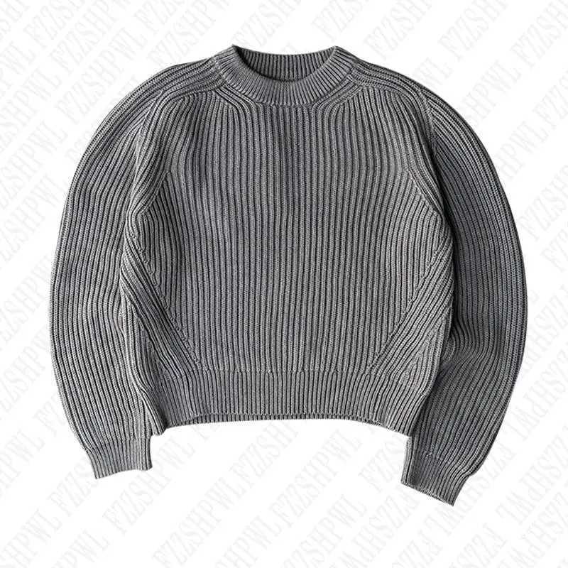Y2k Men Knitted Sweater Solid Color Hip Hop Graphic American Retro Sweater Streetwear Punk Pullover Grunge High Street Casual W250913