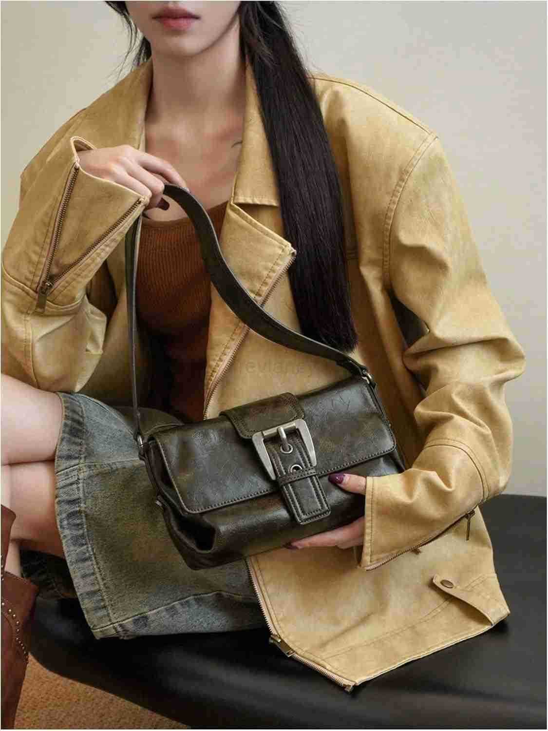 Womens Square Bags Vintage Top Handle Underarm Shoulder HandbagsW250913