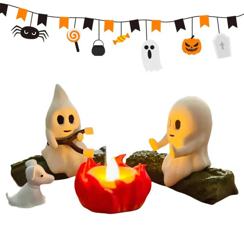 Halloween Ghost Campfire Flickering Night Light 3D Cozy Spooky Ghost LED Nightlight For Halloween Home Bedroom Funny Decoration C250913