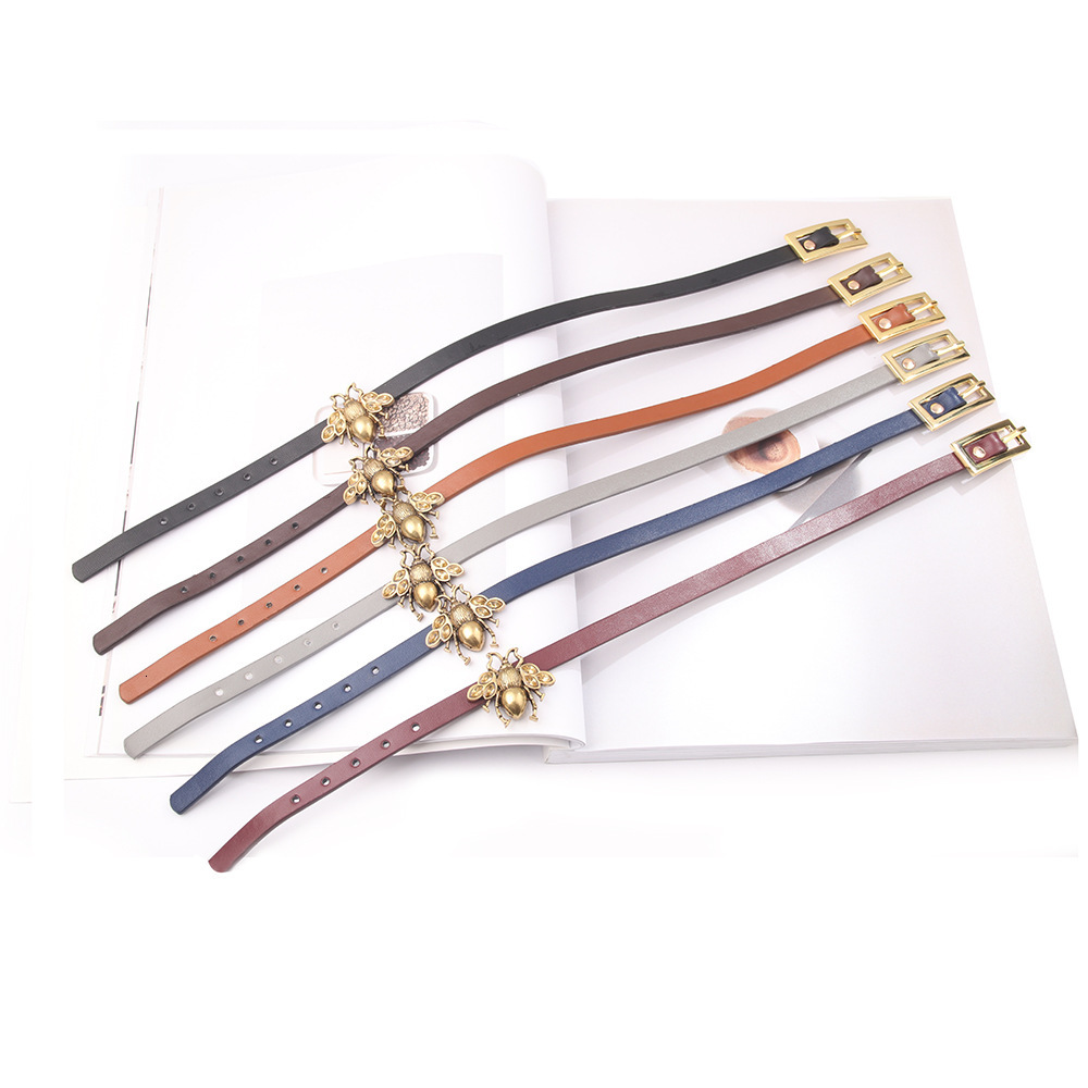 Creative Fashion Bronze Little Bee Runway PU Leather Bracelet Yiwu Accessories ddmymoon