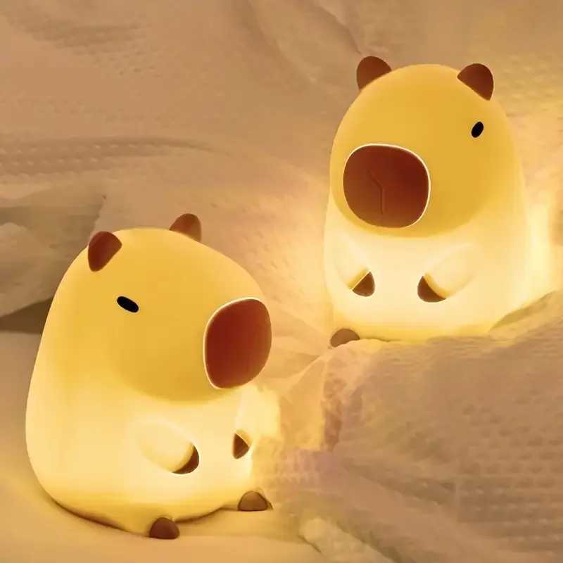 Cute Pet Capybara Night Light Cute Cartoon Creative Bedside Light Cute Dimming Pat Dimming Sleep Cute LED Desk Cute Dimming Pat C251122