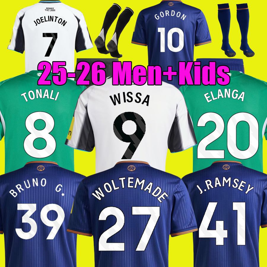 25 26 ELANGA TONALI WOLTEMADE WISSA Soccer Jersey ISAK JOELINTON TRIPPIER GORDON SCHAR 2025 2026 Football Shirts BURN L.MILEY top Men Kids kit sets Pre-Match uniforms