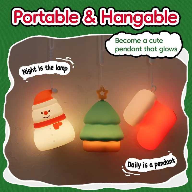 Silicone Christmas Snowman Night Lights Adjustable Light Childrens Night Lights Christmas Gift Rechargeable Bedroom Decorations C250913