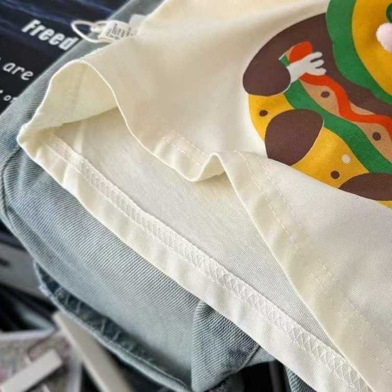 Boys and Girls Summer Short Sleeve T-Shirt 2025 New Children's Stylish Cartoon Short Sleeve Baby Top Thin Casual Trendy