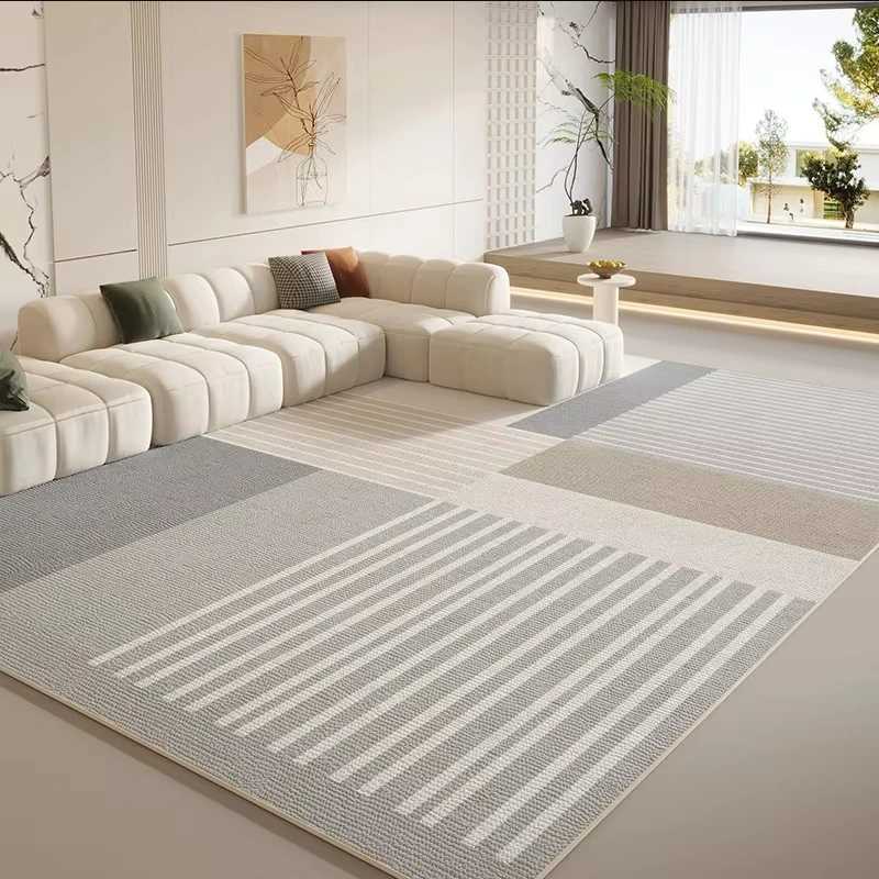 VIKAMA Carpet Living Room and Bedroom Floor Mat Light Luxury Highend Cream Sandblasted Carpet Study Carpet Home Decoration C250913