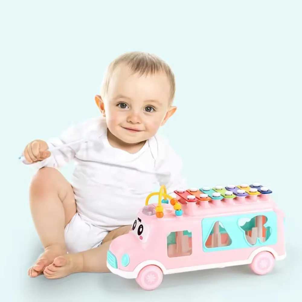 Childrens Ulti Functional Cartoon Imitate Musical Instruments Xylophone Baby Knocked Piano Block Bus Playing Music Toy For Kid C250913