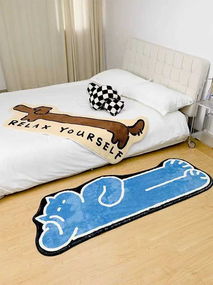 VIKAMA Dachshund Bedroom Bedside Carpet Plush Room Living Room Long Strip Carpet American Cute Home Decoration Carpet C250913