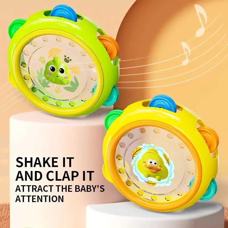 Cartoon frog and duck tambourine ring Vibrating tambourine suitable for children 03 years old clapping toy C250913