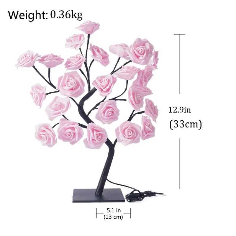 LED Table Lamp Rose Flower Tree USB Night Lights Christmas Decoration Gift for Kids Room Rose Flower Lighting Home Decoration C250913