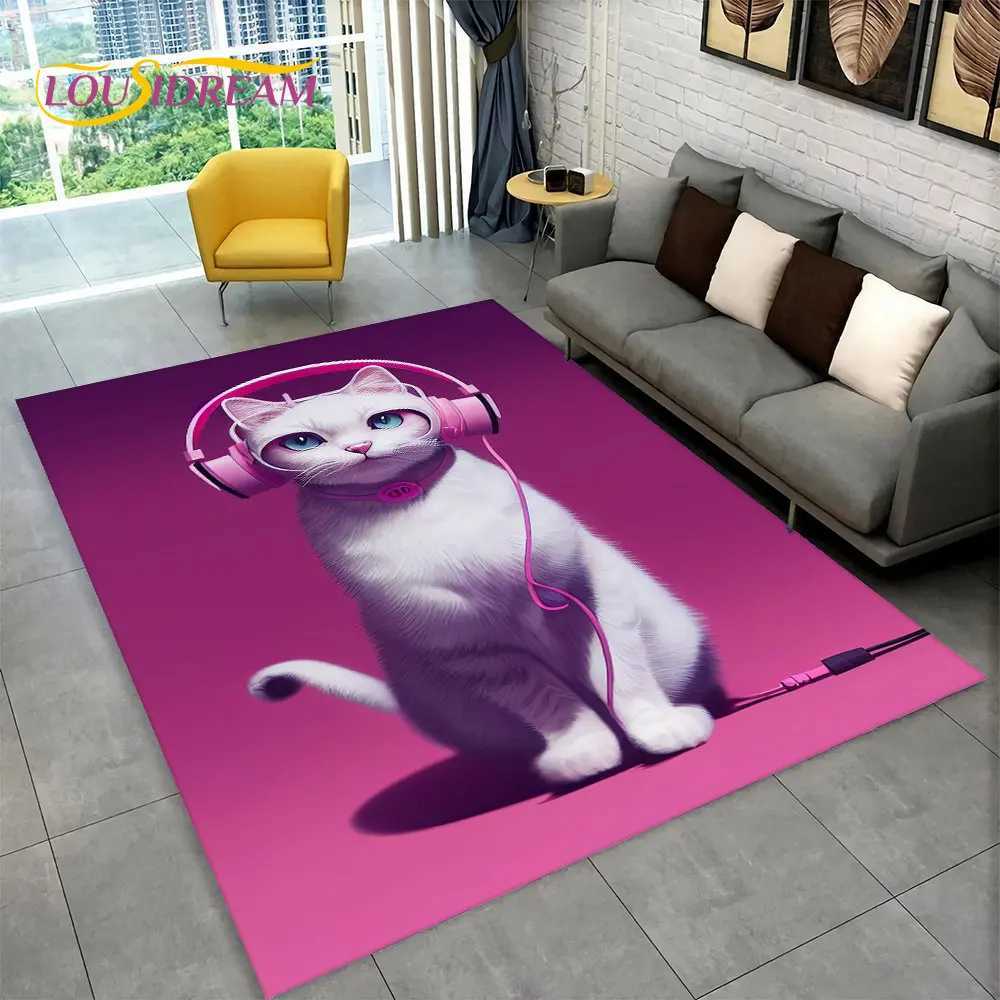 3D Cartoon Cute Cat Area Rug LargeCarpet Rug for Living Room Bedroom Sofa Doormat Kitchen DecorationChild Nonslip Floor Mat C250913