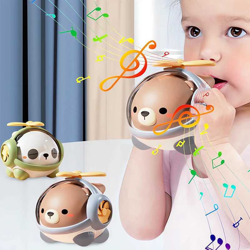 Baby Toys Whistle Musical Instrument Cute Animal Helicopter Kids Harmonica Exercise Lung Capacity Toddler Spinner Toys C250913