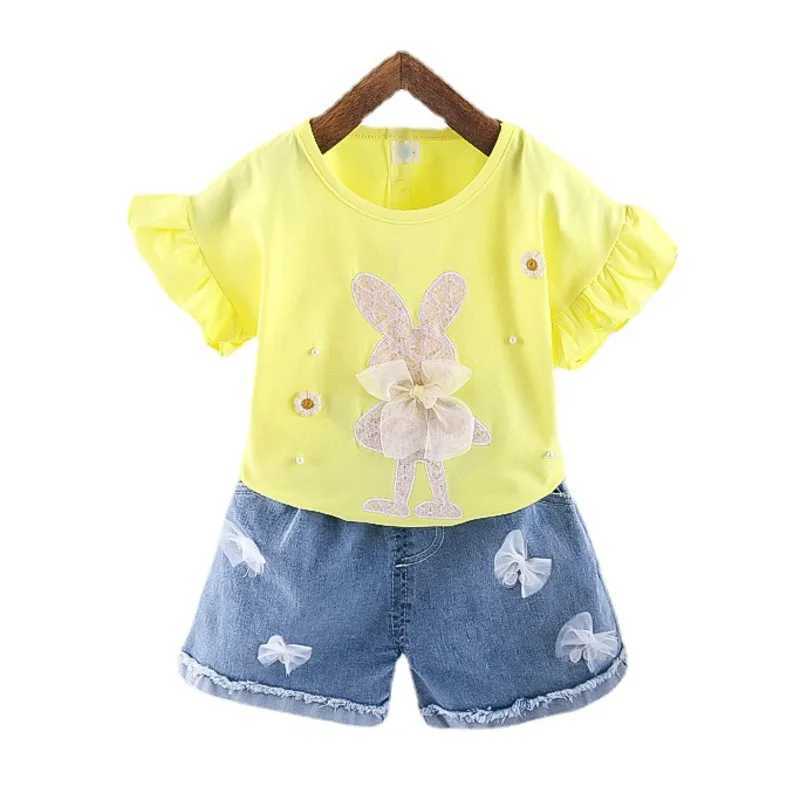 New Summer Fashion Baby Girl Clothes Suit Children Cute TShirt Shorts 2PcsSets Toddler Casual Costume Outfits Kids Tracksuits C250913