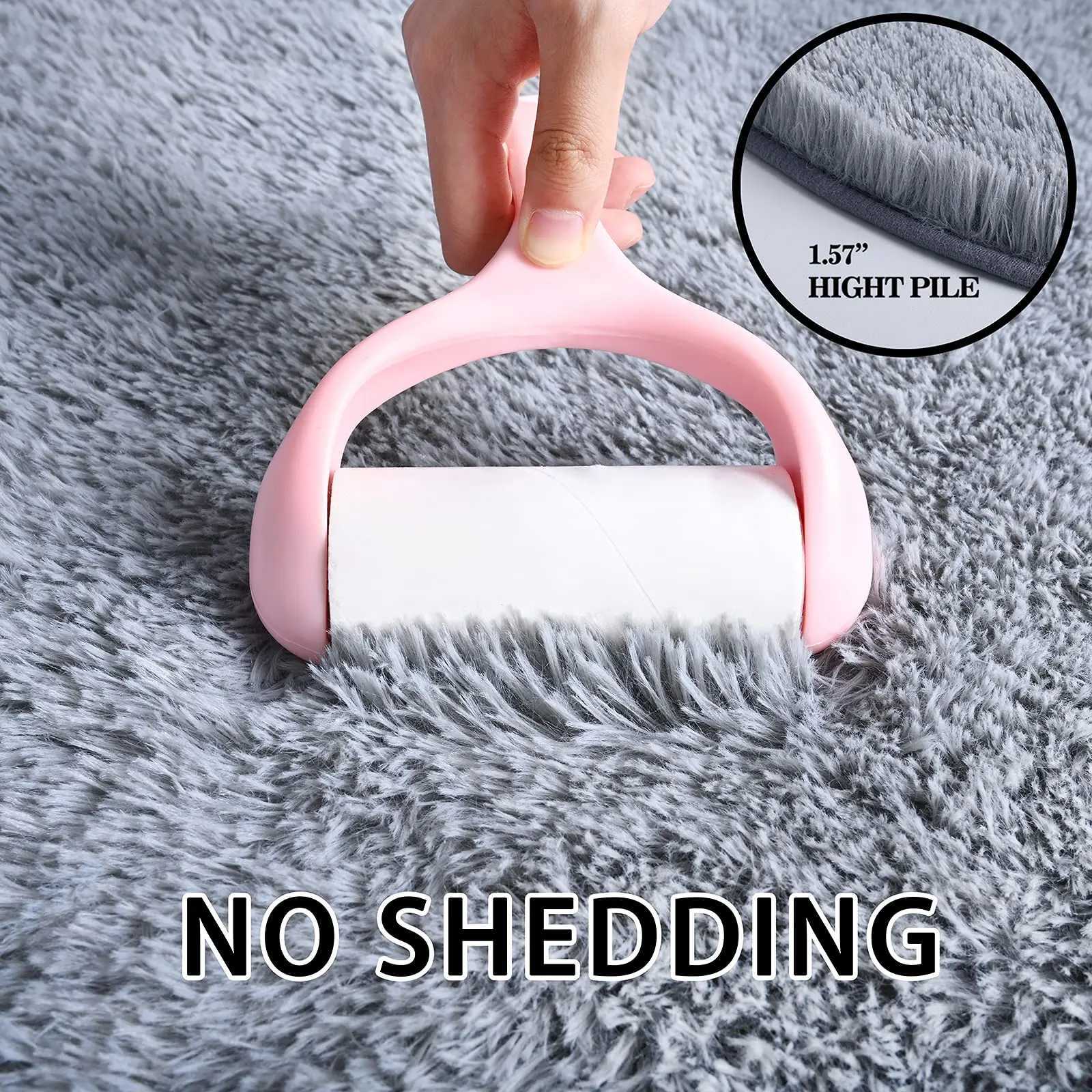 Oval For Living Room Furry Sofa Area Rugs Childrens Bedroom Bedside Rug Soft Plush Mat Nursery Carpet Home Decor Grey C913 H260226