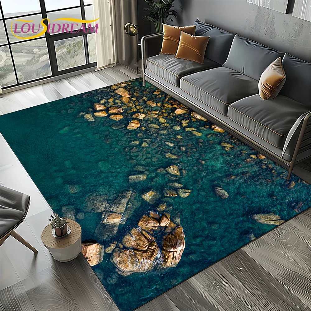 Ocean Beach Reef Nature Design Area Rug NonSlip Carpet for Living Room Bedroom Home Sofa Decor Kids Floor Mat C250913