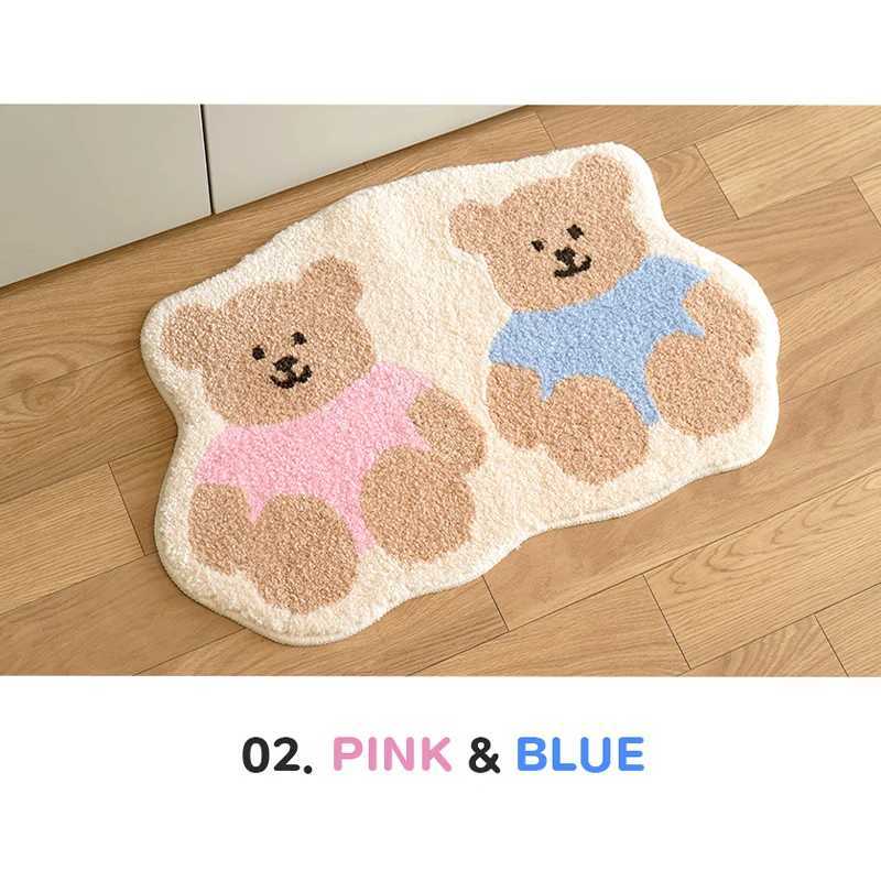 VIKAMA Cartoon Cute Bear Floor Mats Waterproof AntiFouling AntiStatic Sofa Living Room Bedroom Home Decoration Carpet C913 H260226