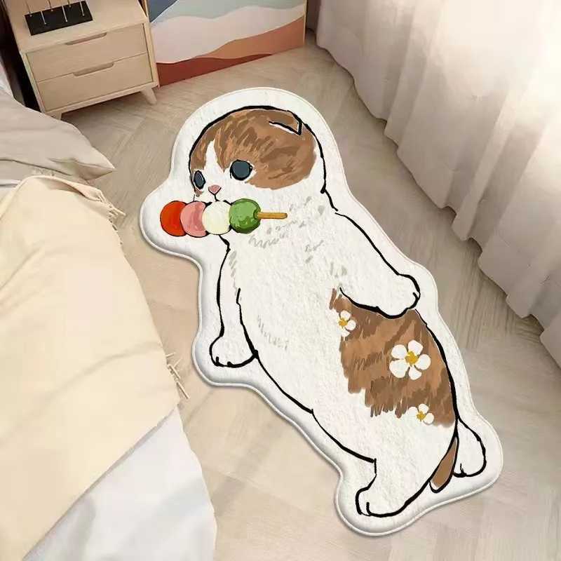 VIKAMA Simple Cartoon And Cute Cat Faux Cashmere Floor Mat For Bedroom Bedside Study And Home Decoration C250913