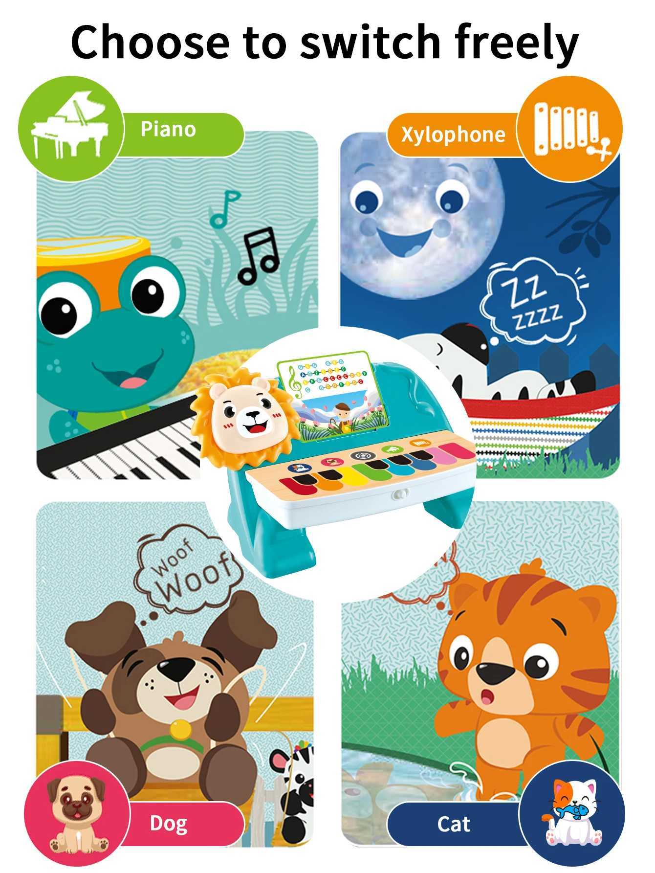 Lion touch playing piano toy safe wireless intelligent touch electronic small piano can play music C250913