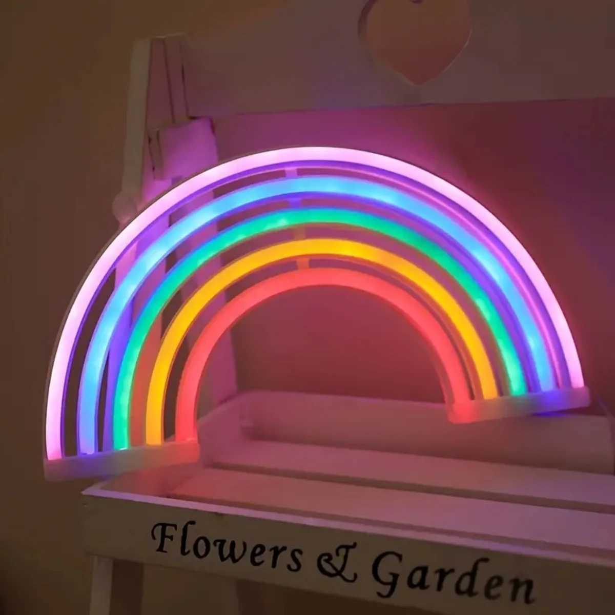1pc 30cm1181in165cm649in Colorful Rainbow Neon Light Colorful And Vibrant Neon Desktop Night Lamp For Birthday Party Home C250913