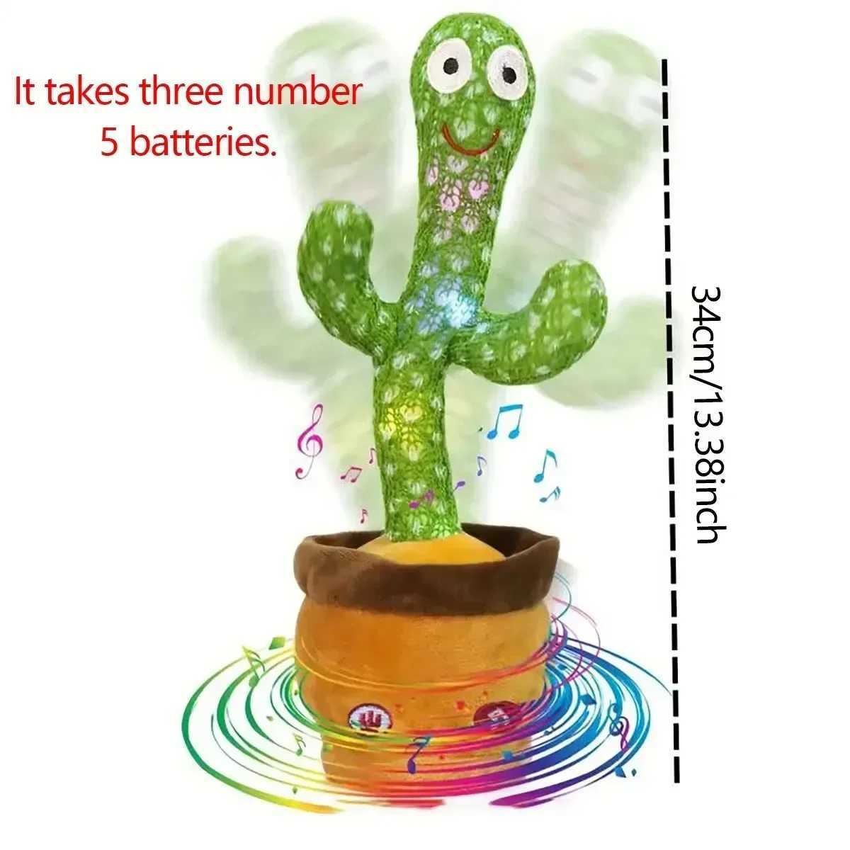 Dancing Cactus Song Speaker Talking Usb Battery Voice Repeat Plush Cactu Dancer Toy Talk Plushie Stuffed Toys For Kids Gift C250913