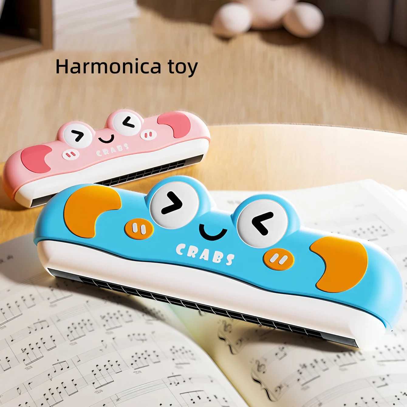 32Hole Beginner Whistle 1pcs Cartoon Harmonica Toys Cute Crab Design Washable ABS Gift for Kids Musical Learning Tool C250913