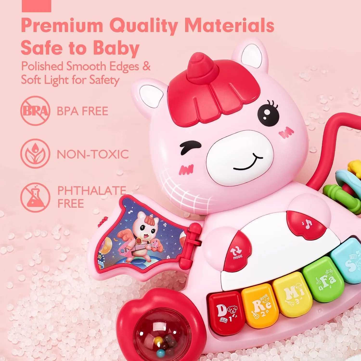 Baby Toys Boys Girls Activity Early Learning Educational Toys Unicorn Musical Light Infant Piano Toys Music Instrument Gift C250913