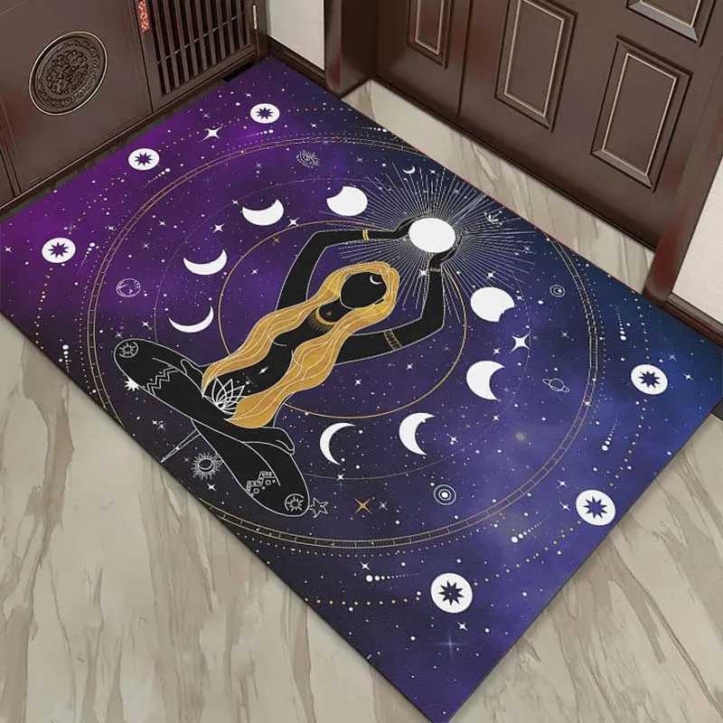 Mystical Goddess Moon Phases Rug Celestial Art Boho Chic Living Room Decor Anti slip carpet can be machine washed C250913