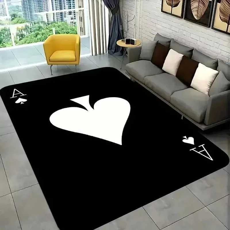 New Card Pattern Carpet Home Leisure Style Tea Table Rugs Bedroom Bedside Mats Decoration Anti Slip Living Room Rug C250913