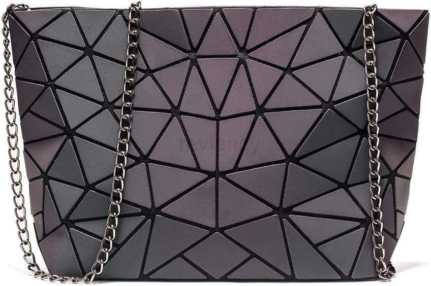 Womens Geometric Luminous Purse bags Ladies Top Handle Satchel BagsW250913