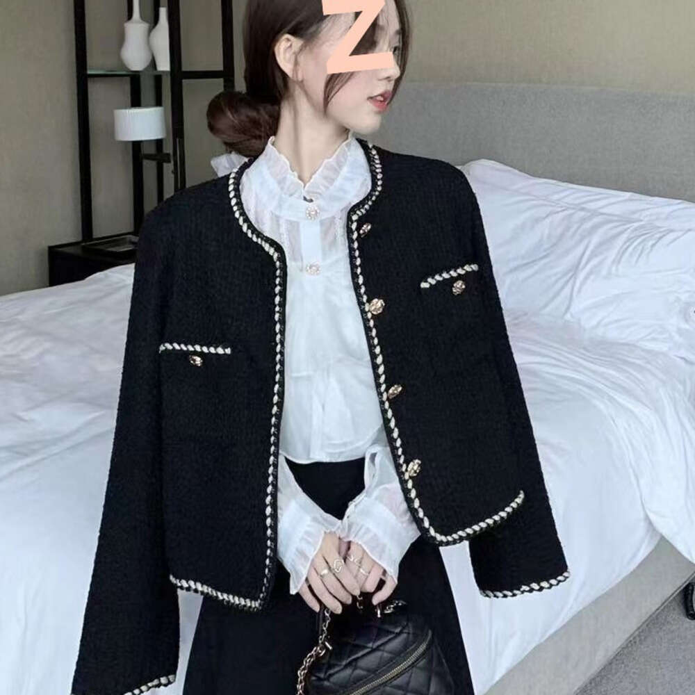 DHEssentials Elegant Socialite Little Chanel Style Coat for Women Unique Design Long Sleeve Outerwear Winter 2025 Spring Autumn New Women's Top