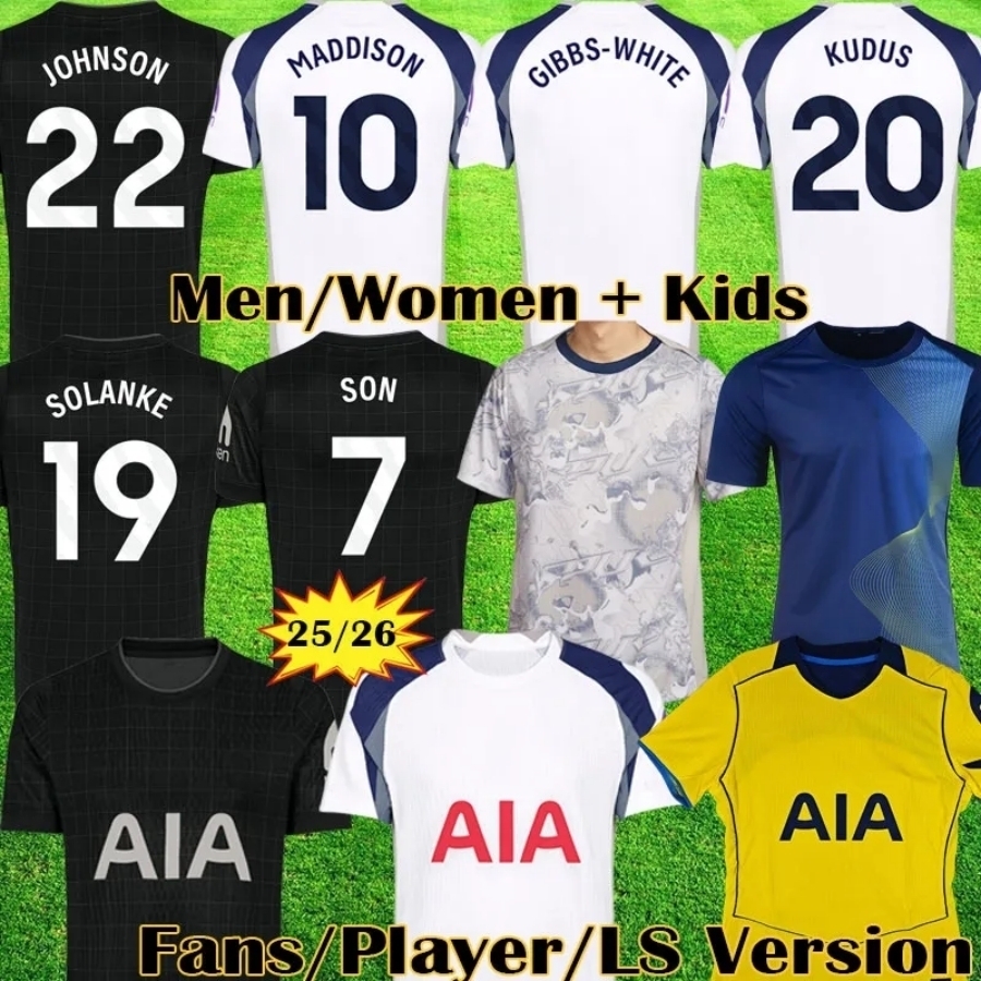 Richarlison Jersey 25 26 TOT Soccer Shirt Brennan Johnson James Maddison Son Heung-Min Joao Palhinha Micky van de Ven Mathys Tel Djed Spence Guglielmo Vicario Player