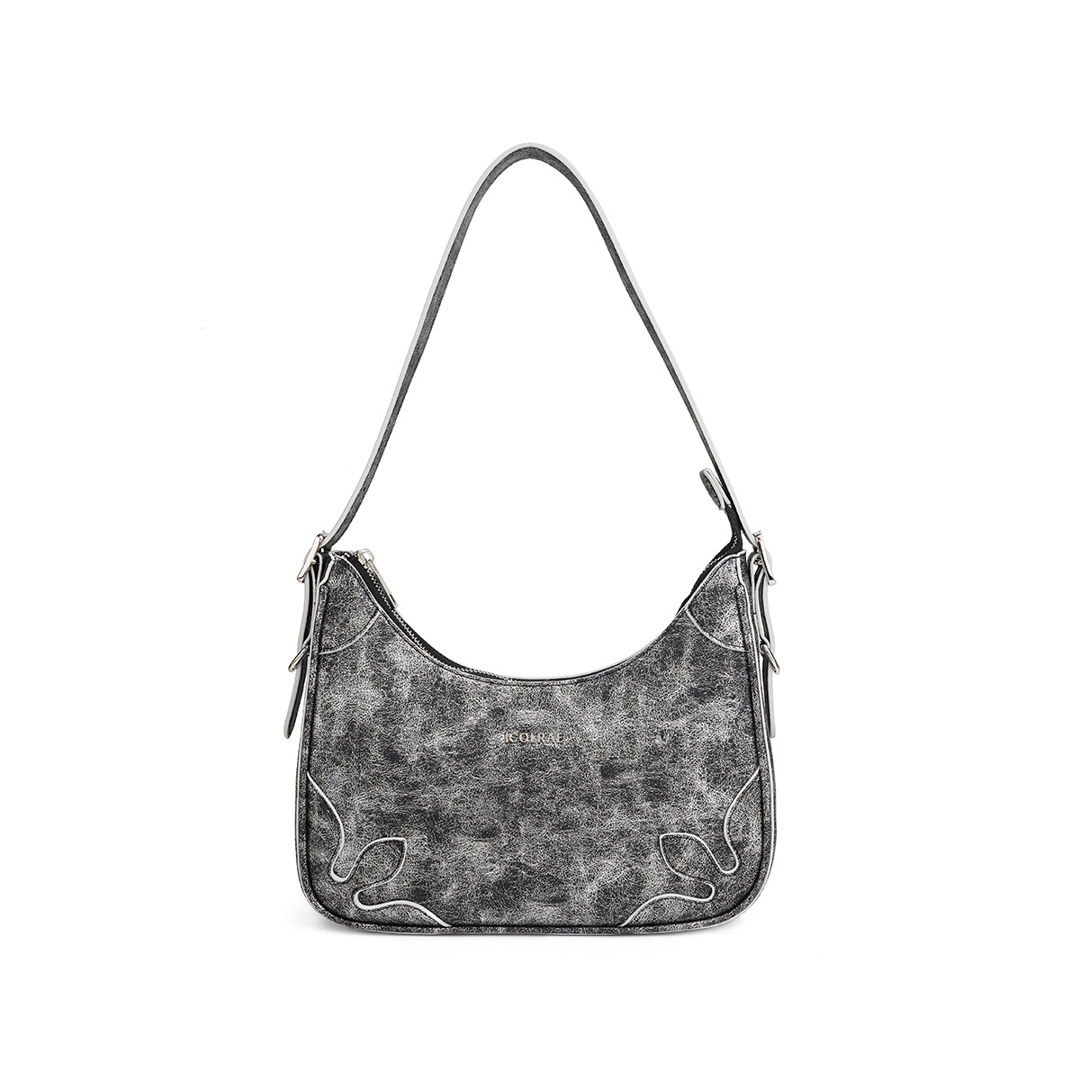 HERMIN 2025 new oil wax leather three in one shoulder crossbody bag with pleated retro women's bag