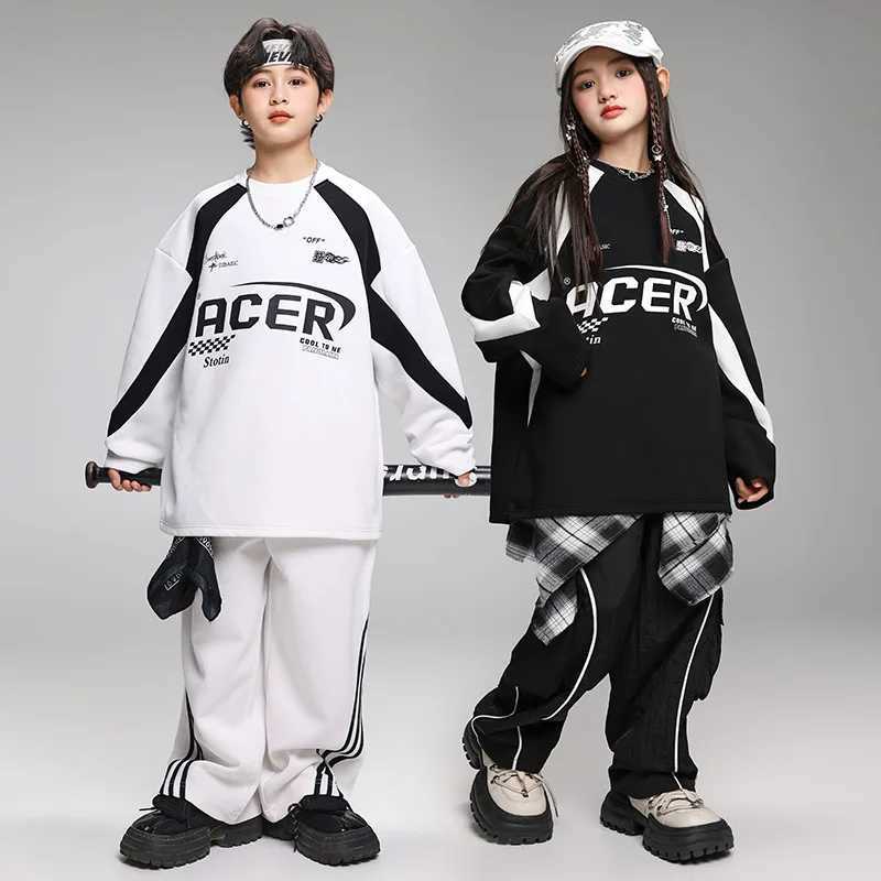 Childrens Teen Boys Girls Streetwear Hiphop Sweatshirt Cargo Pant Sets Tracksuits Performance Clothing Kids Tshirt Trousers C250913